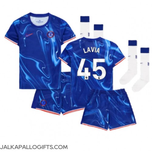 Chelsea Romeo Lavia #45 Koti Peliasu Lasten 2024-25 Lyhythihainen (+ Lyhyet housut)